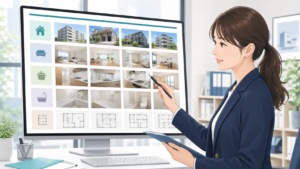 SUUMO賃貸の物件写真をカテゴリ別に整理する不動産担当者
