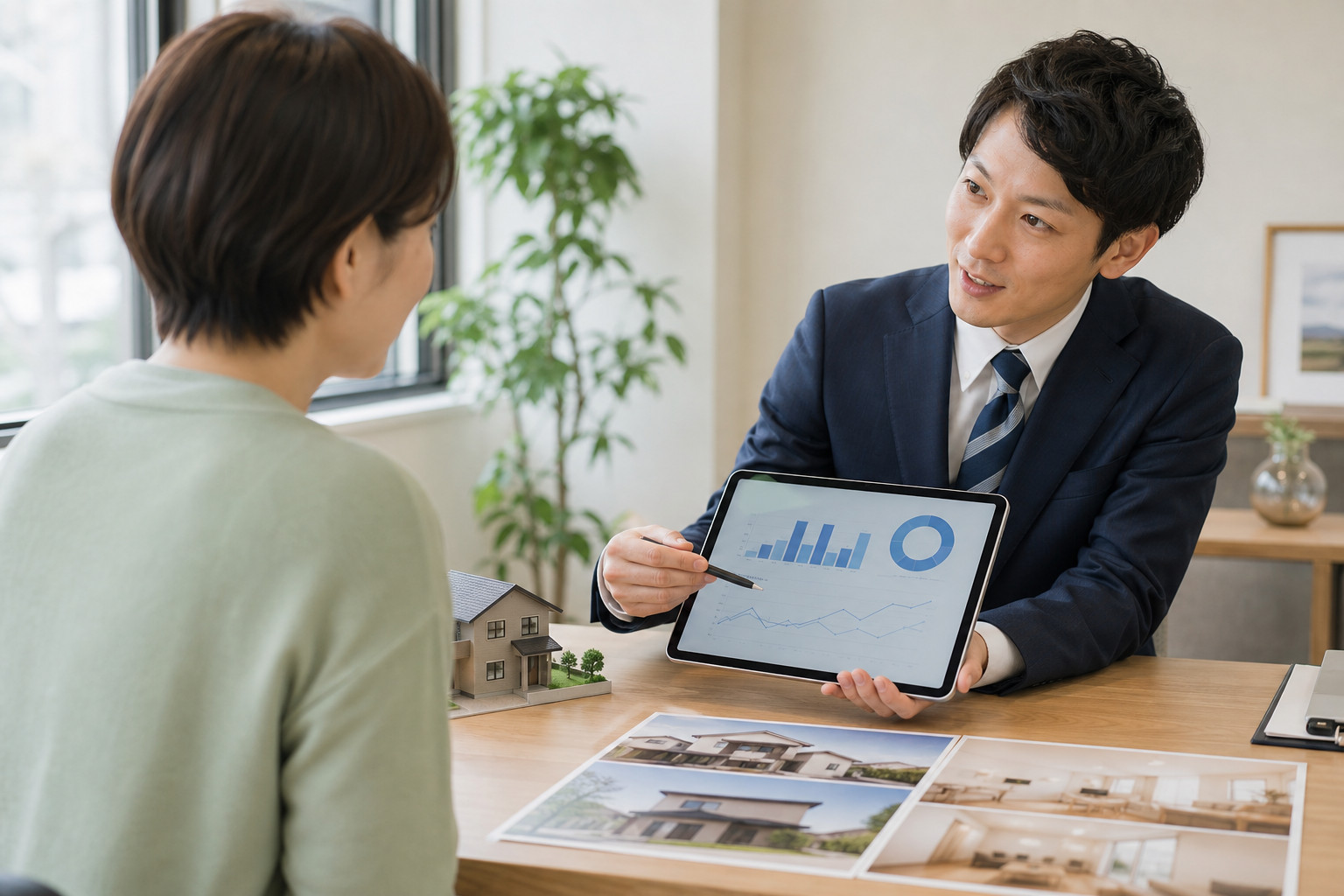 不動産会社から売主へ販売活動を報告するイメージ
