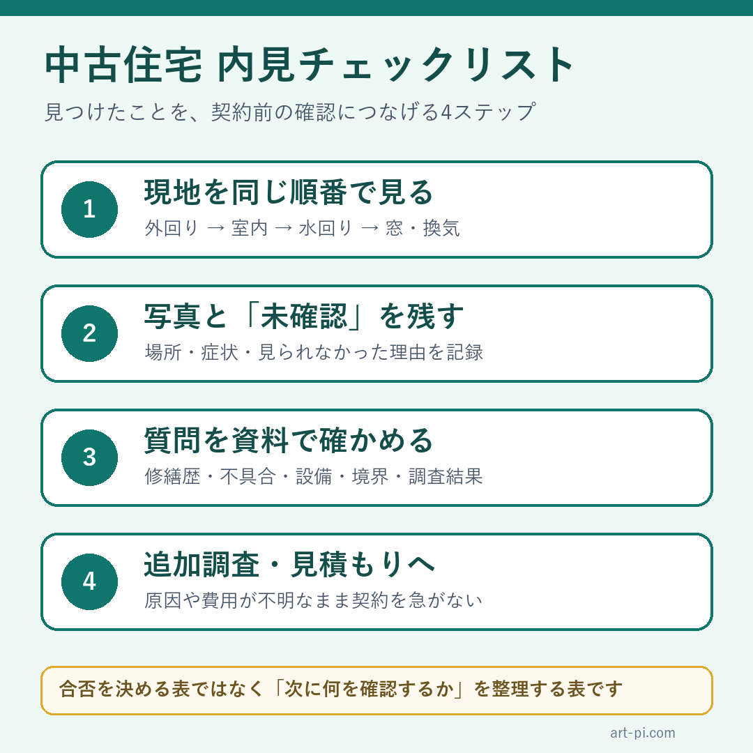 中古住宅の内見から購入判断までの4ステップ