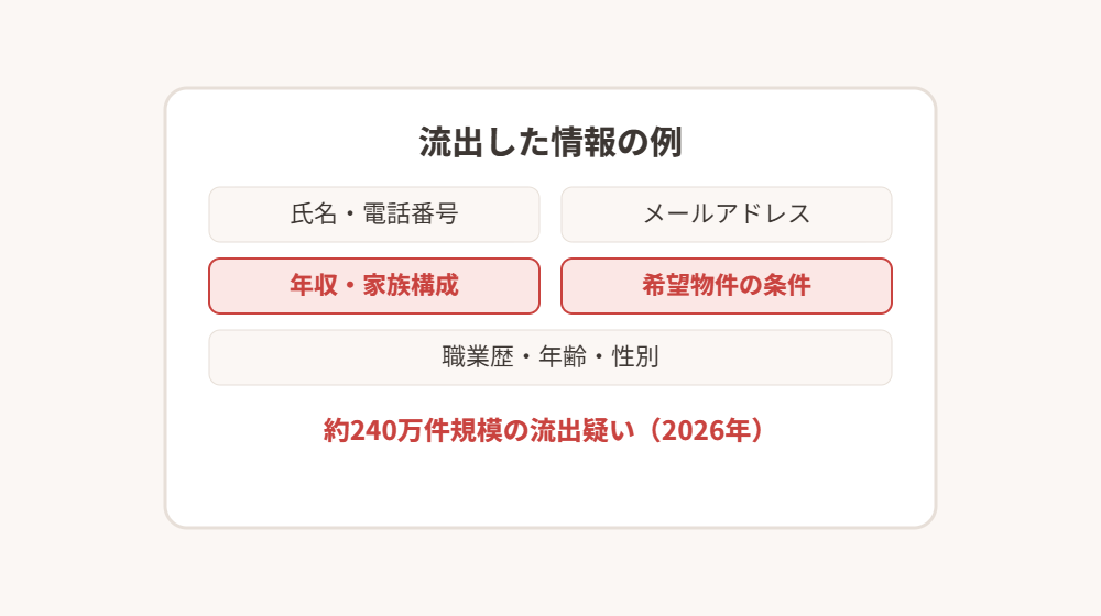 流出した個人情報の項目例