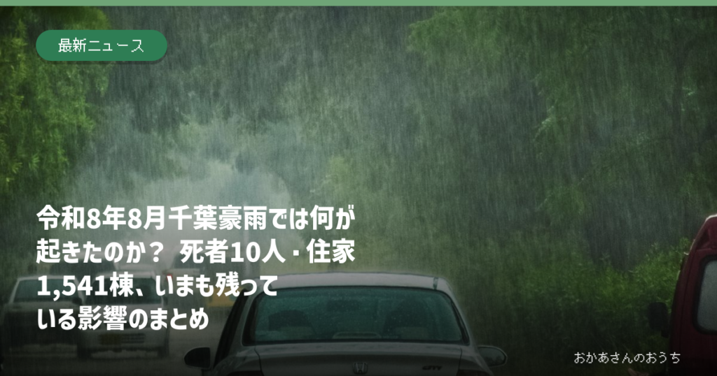 令和8年8月千葉豪雨の被害・道路・鉄道・支援情報まとめ