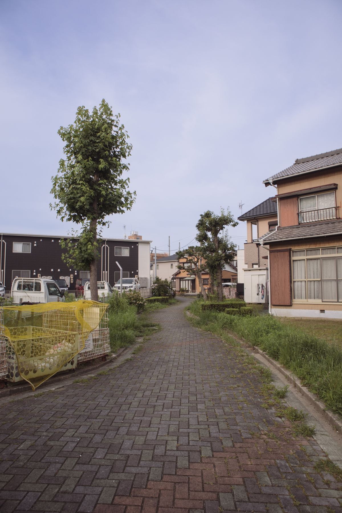 日本の住宅地。手前に前面道路が写っている