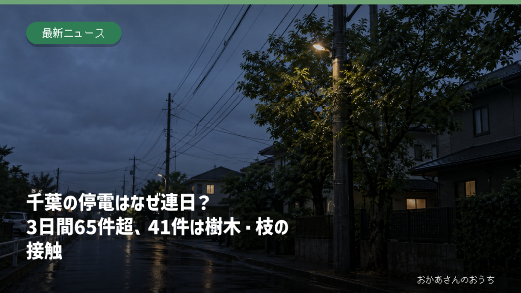 千葉県で停電が連日発生した理由を示す雨上がりの住宅街と電線のイメージ
