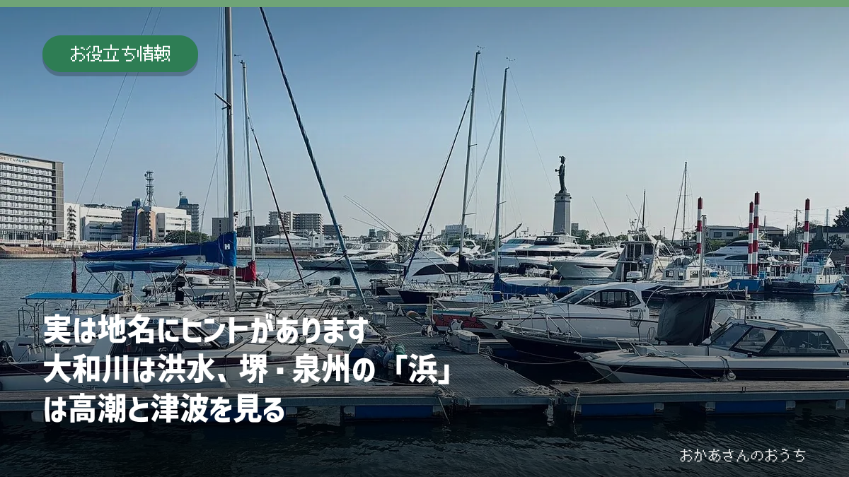 大和川、堺・泉州の海岸、和泉山地と大阪南部の地名を表したアイキャッチ