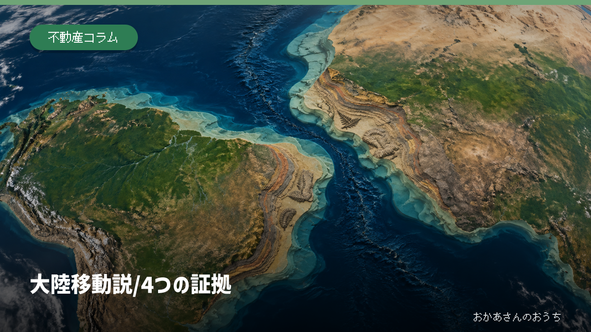 南アメリカとアフリカの大陸棚、対応する地層と化石を表すアイキャッチ画像