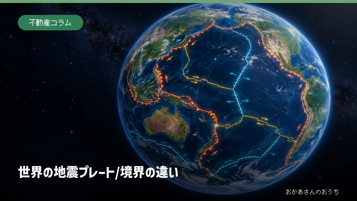 世界の地震プレートと3種類の境界を解説する記事のアイキャッチ画像
