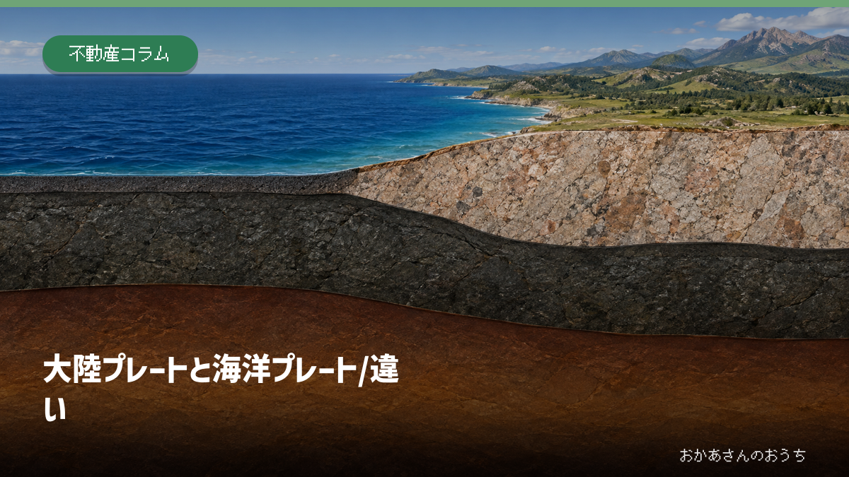 海洋地殻と大陸地殻の厚さ、岩石圏と固体マントルの違いを表すアイキャッチ画像
