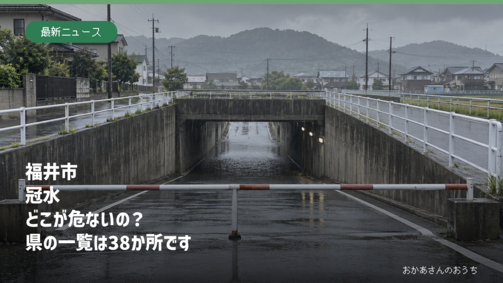 福井市 冠水　どこが危ないの？　県の一覧は38か所です