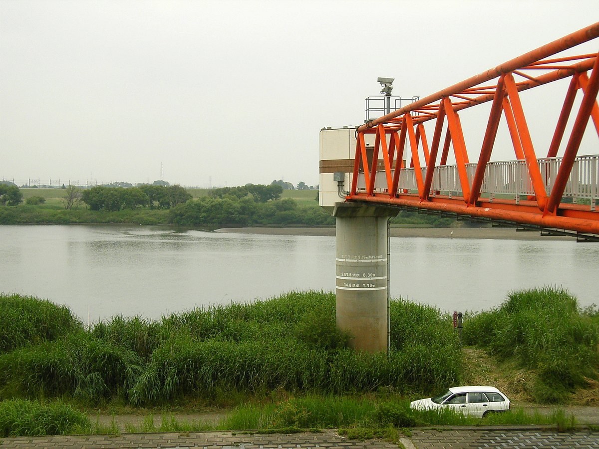 利根川の栗橋水位観測所（久喜市、2005年）