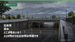 松本市 冠水　どこが危ないの？　21か所のうち20か所は市道です