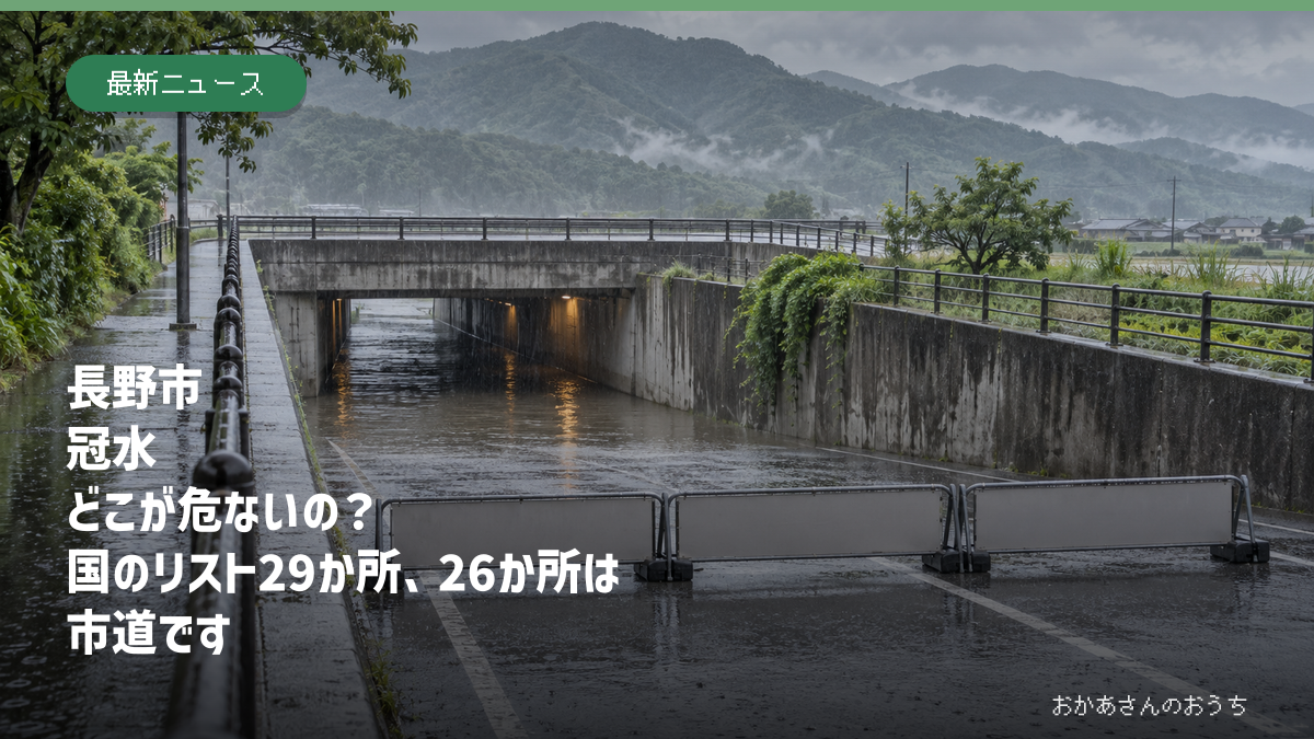 長野市 冠水　どこが危ないの？　国のリスト29か所、26か所は市道です