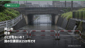 岡山市 冠水　どこが危ないの？　国の位置図は25か所です