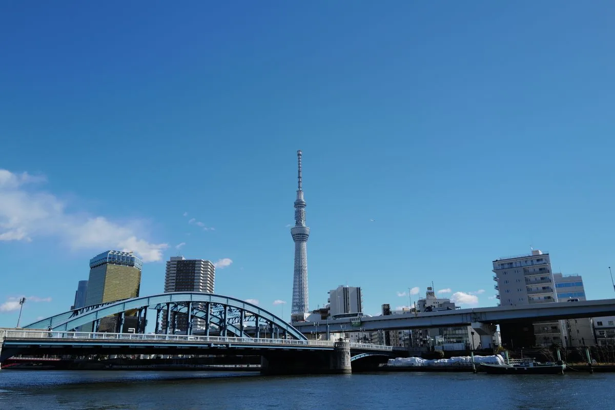 隅田川越しに見た東京スカイツリー