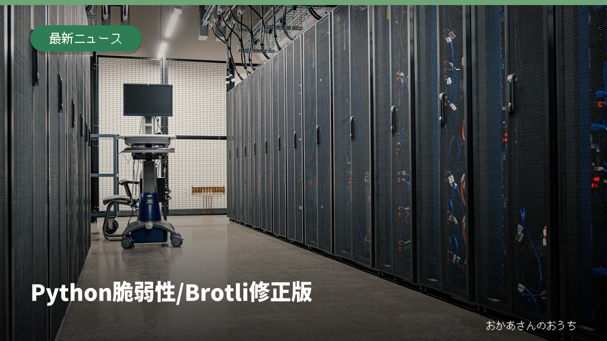 Python 脆弱性/Brotli修正版。記事の見出しと題材に関連した写真