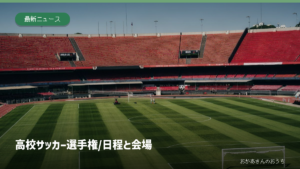 高校サッカー選手権/日程と会場。サッカー場のイメージ写真。第105回大会の実際の会場ではありません。