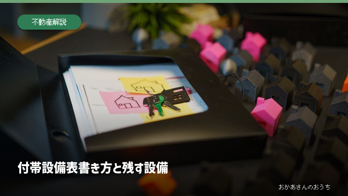 付帯設備表/書き方と残す設備。記事内容を示すアイキャッチ。写真はイメージ。
