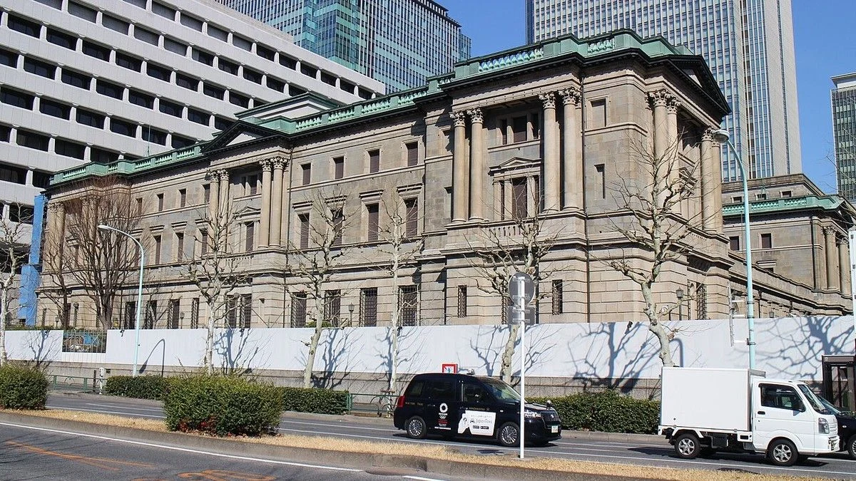 日本銀行本店の建物。2019年2月撮影