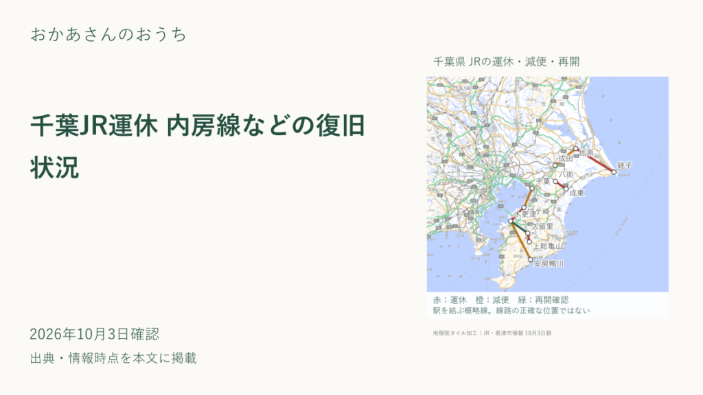 千葉JR運休 内房線などの復旧状況のアイキャッチ