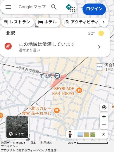 下北沢駅と周辺道路の参考地図