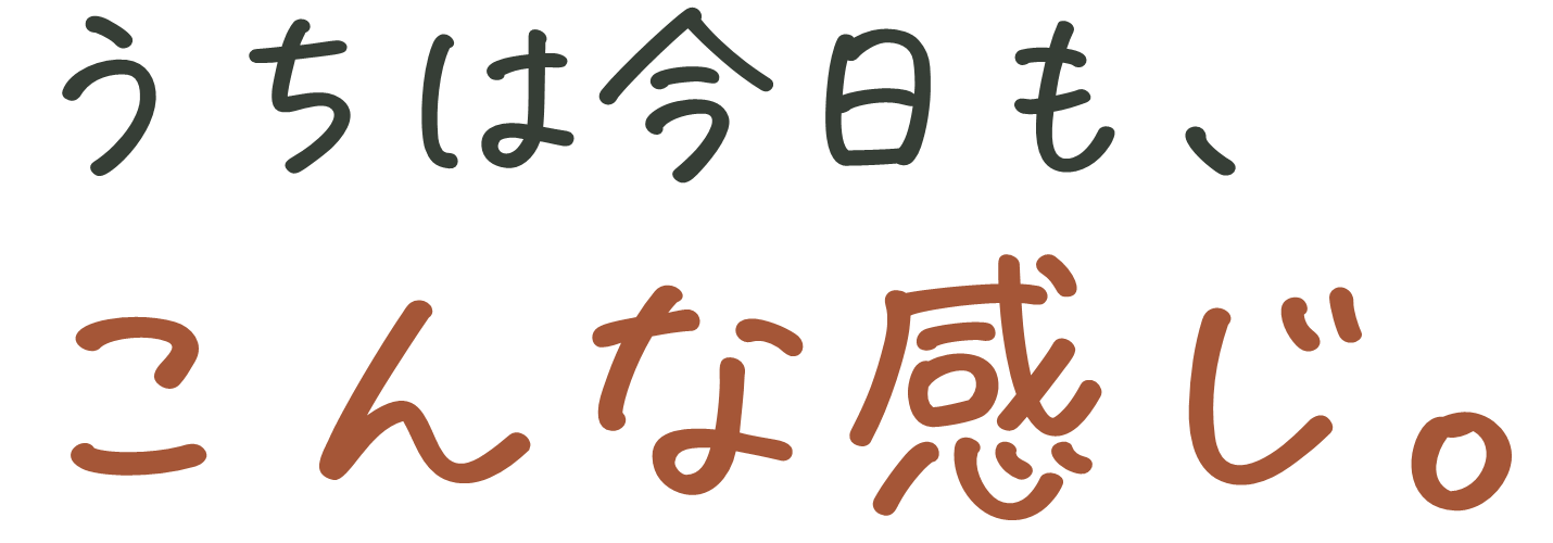 うちは今日も、こんな感じ。