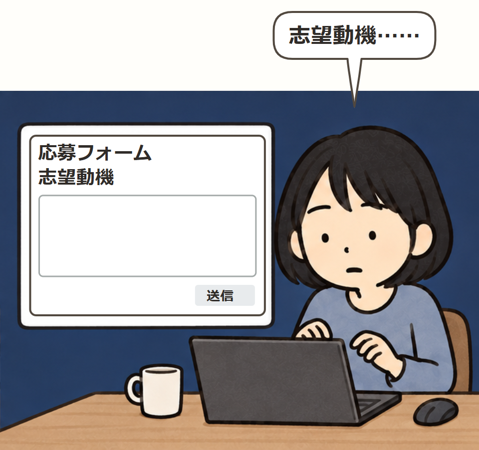応募フォームで止まる