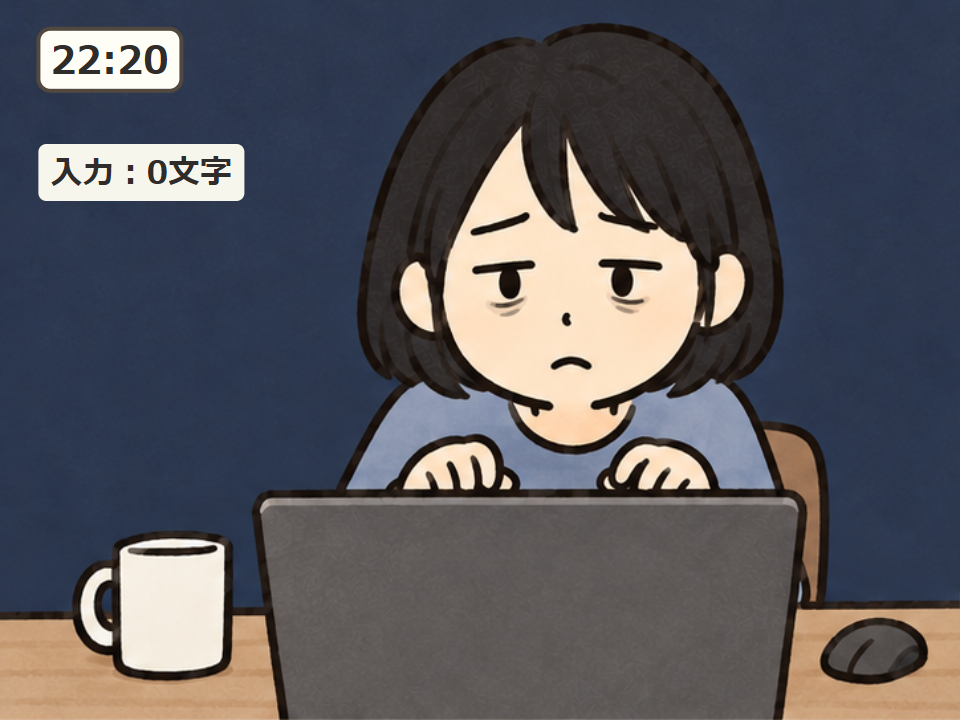 指も文章も進まない