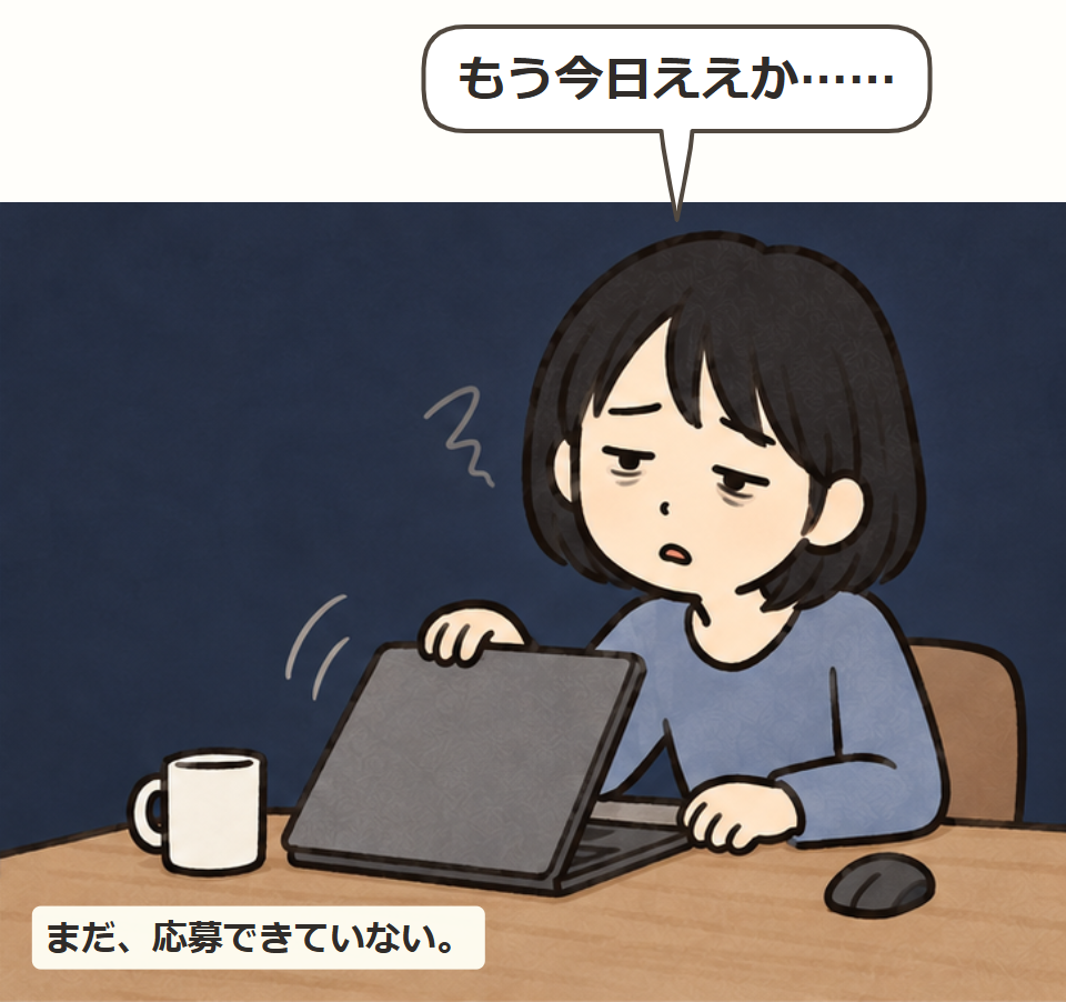 まだ応募していないのに疲れ切る