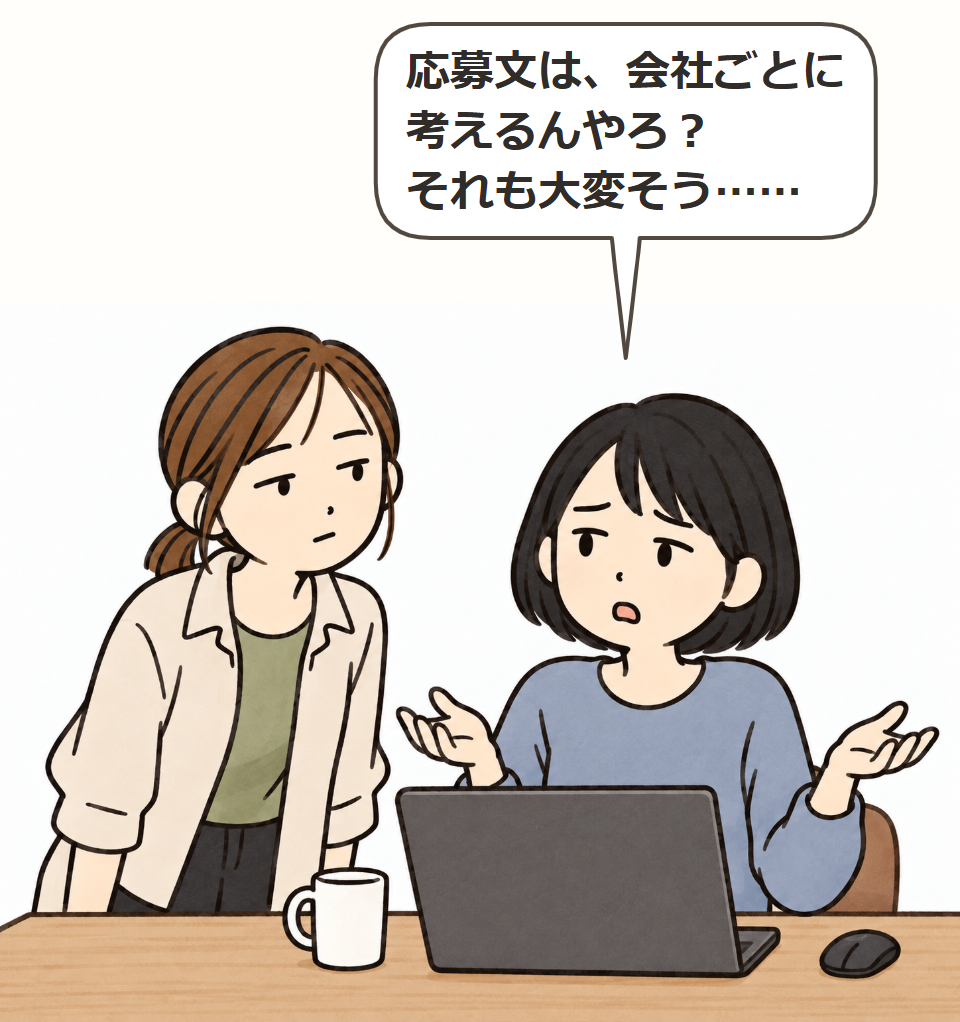 会社ごとの応募文が大変