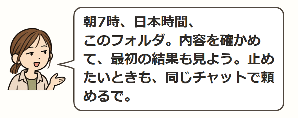 設定と最初の結果を確認
