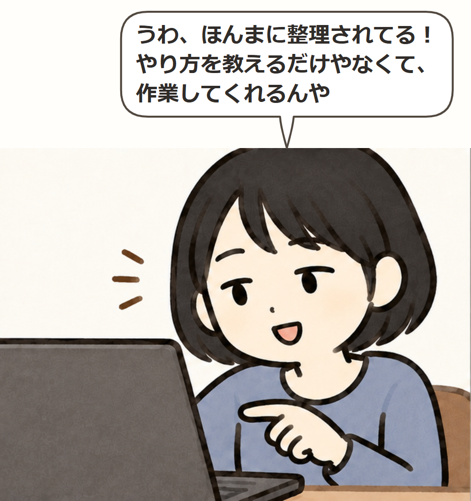 実際に作業してくれた