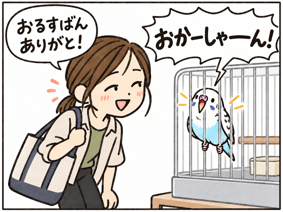 帰ってきた飼い主に「おかーしゃん！」と呼びかけるぼんちゃん