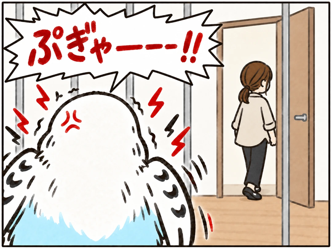同じ角度で、ぷぎゃーと大騒ぎするぼんちゃん
