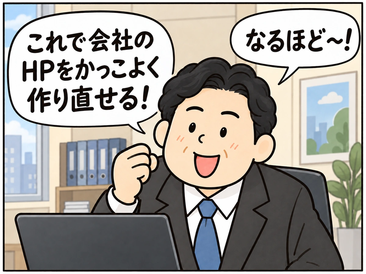 社長がHPの作り直しをひらめく