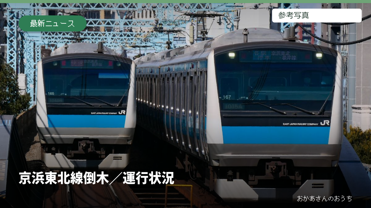 京浜東北線 倒木/運行状況。参考写真を使用