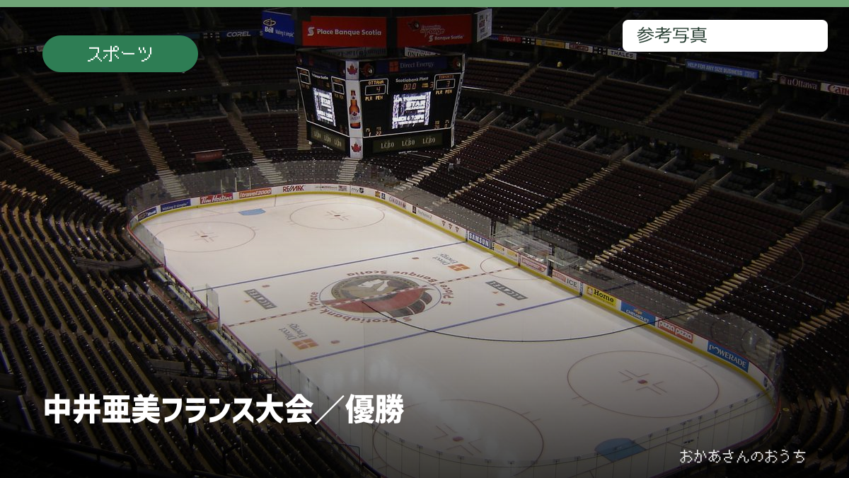 中井亜美フランス大会/優勝。スケートリンクの参考写真を使用