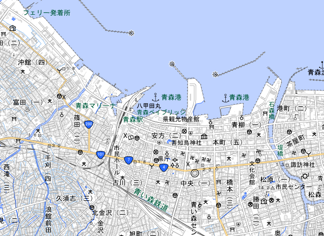 青森港一帯の参考地図。規制範囲や入口を示すものではありません。