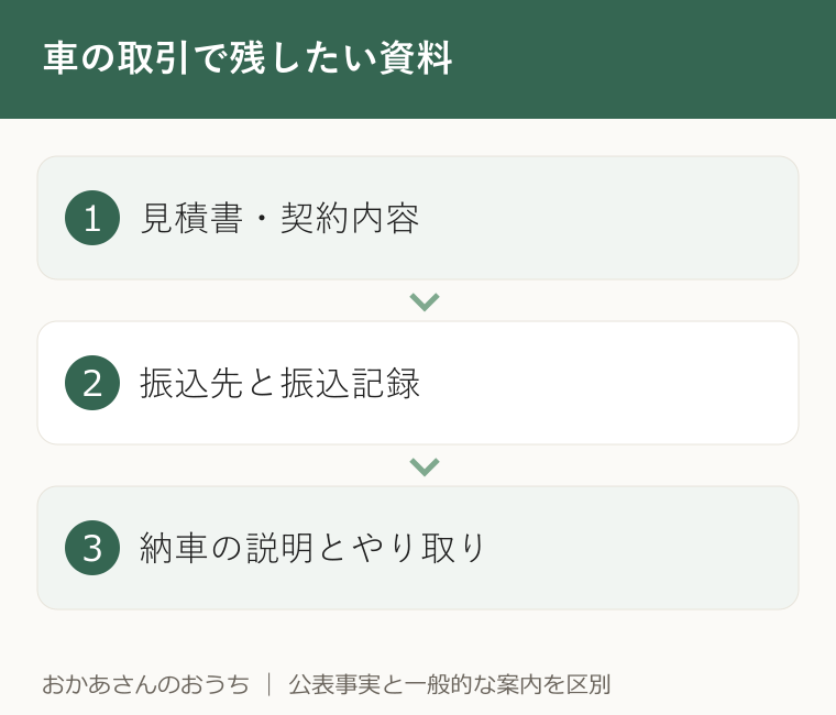 車の取引で残したい資料
